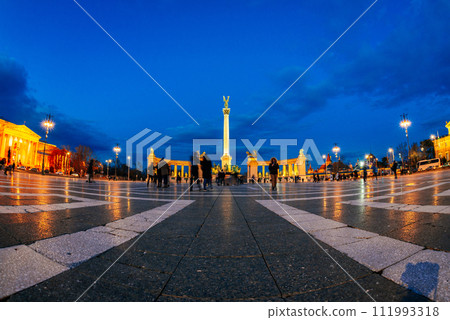 Heroes' Square at night. Budapest, Hungary 111993318