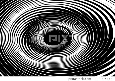 Vortex Whirl Movement Design. Abstract Textured Black and White Background. Vector art. 111993458