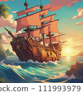 黃昏時分的海盜船預示著冒險的開始。 111993979
