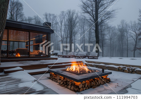 the large fire pit is in the background 111994703