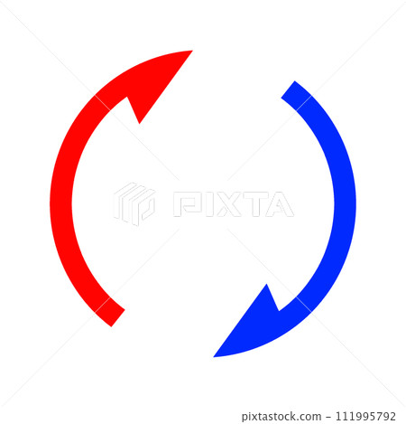 Blue and red arrow thin 111995792