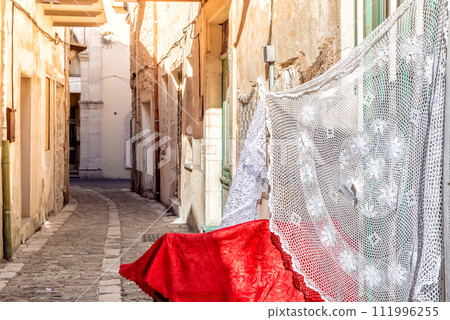 Quiet village street of Pano Lefkara. Larnaca District, Cyprus 111996255