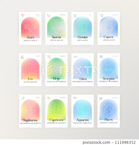 Horoscope Gradient Zodiac Signs 111996352