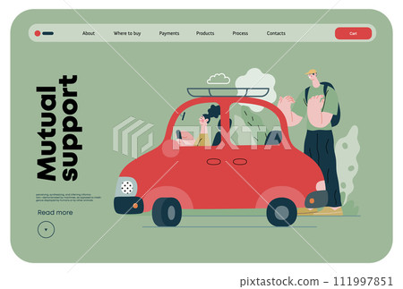 Mutual Support: Assistance in parking the car -modern flat vector concept illustration of man assisting woman with parallel parking A metaphor of voluntary collaborative exchanges of resource, service Mutual Support: Assistance in parking the car -modern flat vector concept illustration of man assisting woman with parallel parking A metaphor of voluntary collaborative exchanges of resource, service 111997851