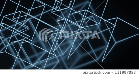 Blue abstract background with lines and shapes 3d render illustration Blue abstract background with lines and shapes 3d render illustration 111997888
