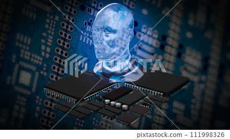 The Head Bust on pub Board background 3d rendering. 111998326