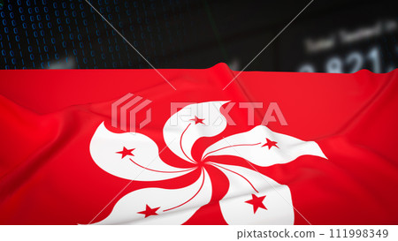 The Hong Kong flag for Business or geopolitical concept 3d rendering. The Hong Kong flag for Business or geopolitical concept 3d rendering. 111998349