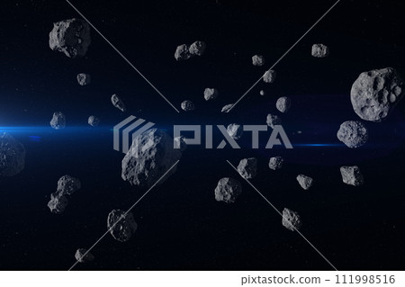 Asteroids in space. 111998516