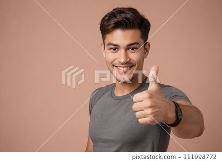 AI-generated content. Friendly Gesture from a Casual Man 111998772