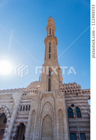 Beautiful Al Mustafa Mosque in Old Town of Sharm El Sheikh in Egypt, at sunset Beautiful Al Mustafa Mosque in Old Town of Sharm El Sheikh in Egypt, at sunset 111999333