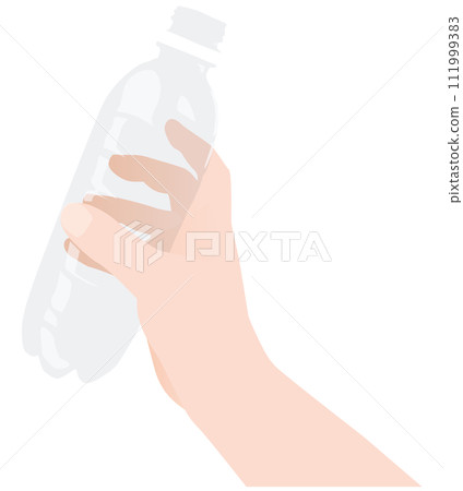 一手拿著空塑膠瓶的向量圖 一手拿著空塑膠瓶的向量圖 111999383