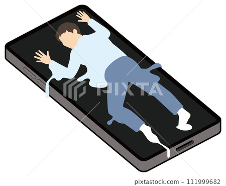 Smartphone addicted man 111999682