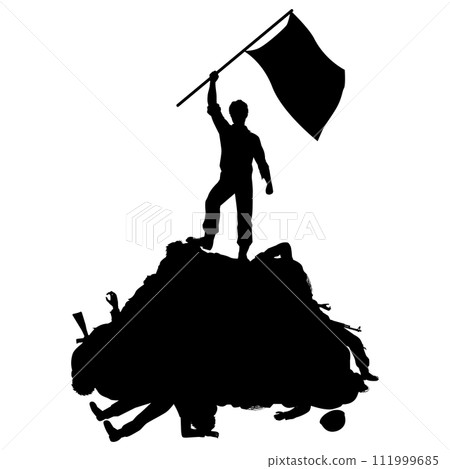 剪影 旗幟 旗 111999685