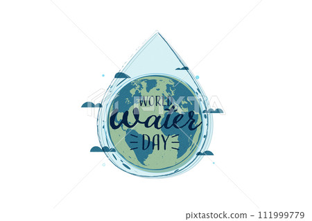 World water day. Save water for Suatainable, ecology and environment conservation concept design.Vector illustration. 111999779