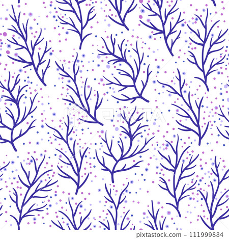 Seamless pattern with cute doodle floral elements. Hand drawn print for textile and design. Colorful vector illustration 111999884