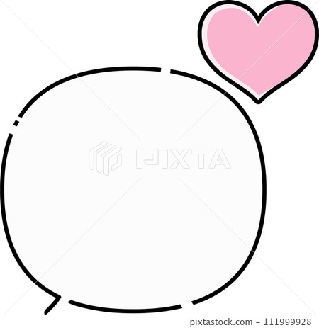 Heart simple speech bubble broken line 111999928