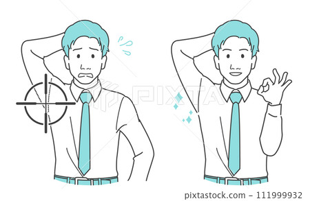 關於男性腋窩和腋下問題和麻煩的圖像插圖 關於男性腋窩和腋下問題和麻煩的圖像插圖 111999932