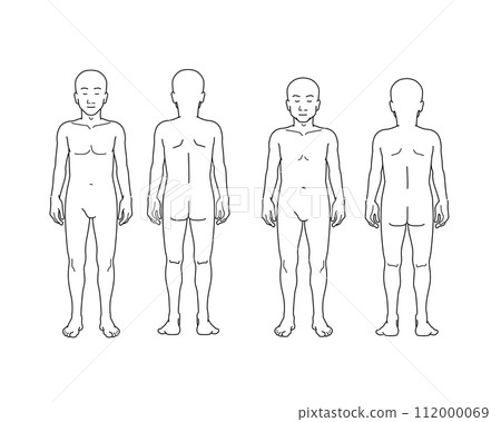 Full-body style diagrams of young men and middle-aged men - Naked/Nude Full-body style diagrams of young men and middle-aged men - Naked/Nude 112000069