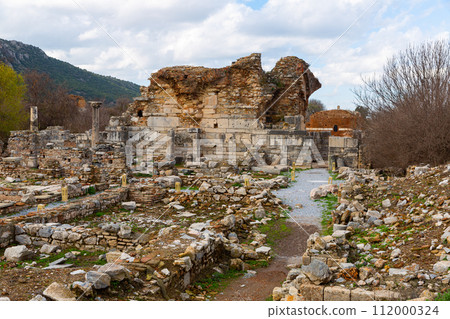 Ruins of ancient Christian Church of Mary in Ephesus, Turkey 112000324