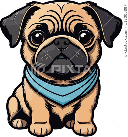 Pretty and lovely pug carlino dog vector 112000897