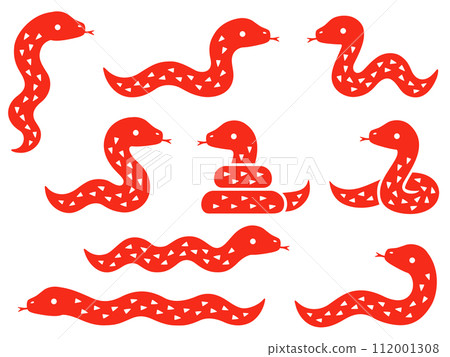 紅蛇剪影插圖集 112001308