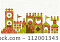 retro pop style illustration of castle at amusement park , 16:9 widescreen wallpaper / backdrop 112001343
