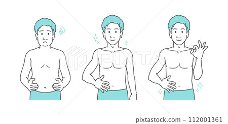 青年男性上身形態對比與變化圖解集 112001361
