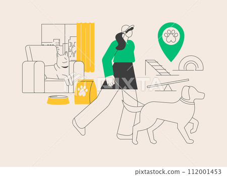 Pet in the big city abstract concept vector illustration. Pet in the big city abstract concept vector illustration. 112001453