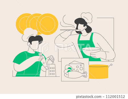 Cooking camp abstract concept vector illustration. 112001512