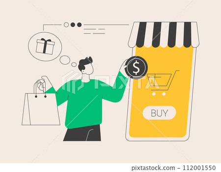 Mobile based marketplace abstract concept vector illustration. 112001550