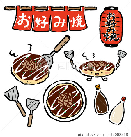 Okonomiyaki restaurant Okonomiyaki, noren, lanterns, accessory set Okonomiyaki restaurant Okonomiyaki, noren, lanterns, accessory set 112002268