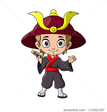 Cute japanese samurai warrior cartoon Cute japanese samurai warrior cartoon 112002307