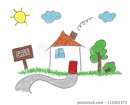 hand drawn sketch house for sale 112002373