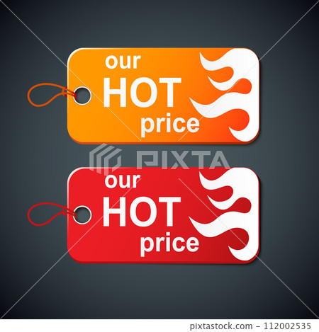 hot price labels with fire hot price labels with fire 112002535