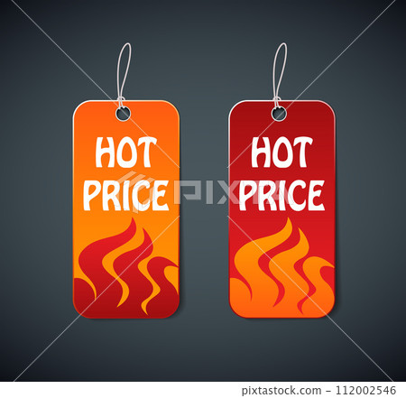 hot price labels with fire 112002546