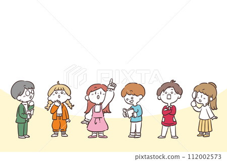 Illustration material of children discovering 112002573