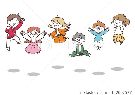 孩子們快樂地跳躍 112002577