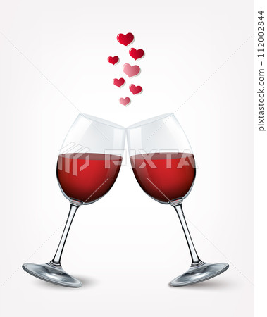 love card with two wine glasses love card with two wine glasses 112002844