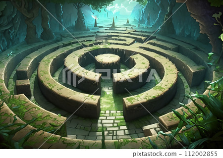 Fantasy labyrinth image (generated AI image) Fantasy labyrinth image (generated AI image) 112002855