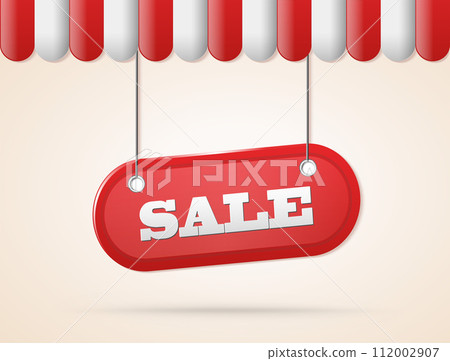 shop roof with sale red sign shop roof with sale red sign 112002907