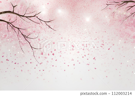 落下的櫻花和透過樹林的陽光的夢幻背景 落下的櫻花和透過樹林的陽光的夢幻背景 112003214