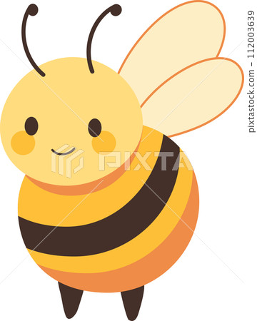 bee, illustration, cute, vector, cartoon, happy, honey, insect, sweet, yellow, isolated, design, nature, summer, animal, art, background, character, white, funny, fly, wing, set, bug, graphic, print,  112003639