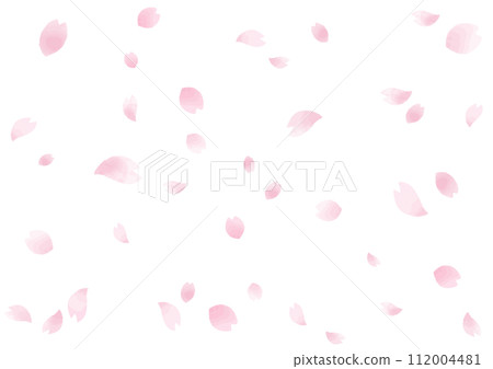 手繪水彩花瓣飄落的櫻花 112004481