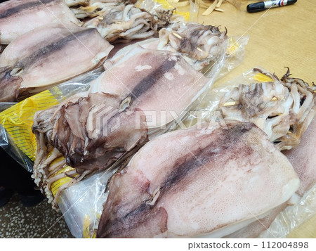 Seafood Market Seafood food. Korean dried squid Seafood Market Seafood food. Korean dried squid 112004898