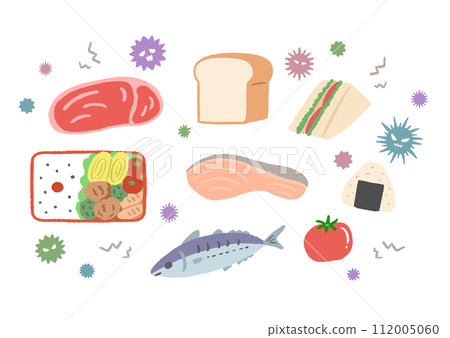 Food poisoning illustration of damaged food 112005060