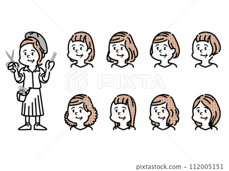 Illustration of a hairdresser_woman 112005151