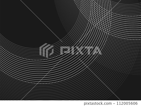 Geometric circular dotted lines abstract grey white background 112005606