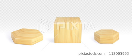 3D set of wooden platforms 3D set of wooden platforms 112005993