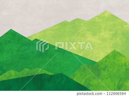 Landscape of green earth with Japanese paper texture Landscape of green earth with Japanese paper texture 112006564