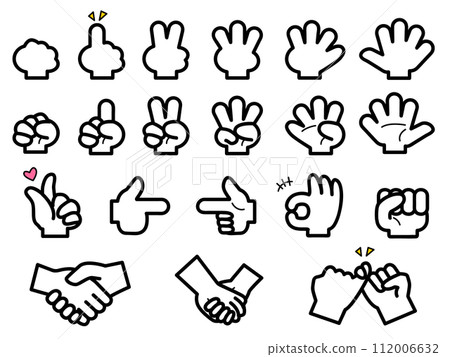 一組各種可愛的手指姿勢 112006632